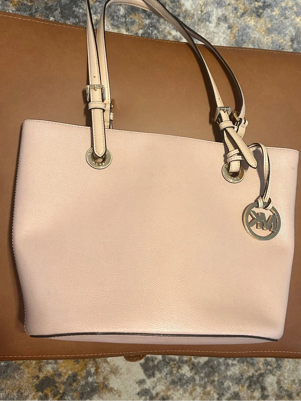 Michael Kors Pale Pink Leather Tote Bag